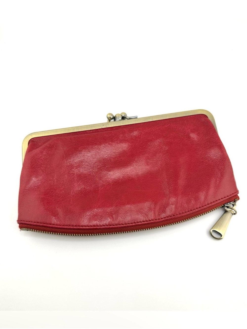 HOBO Millie Smooth Leather Wallet Garnet With Gold Hardware - Picture 3 of 8